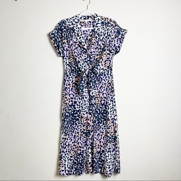 Veronica Beard Amani Dress Lilac Multi Leopard Animal Pastel Size 6 - Picture 6 of 12